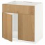 МЕТОД Напольн шкаф п-мойку 2 двр/фрн пнл - белый, Экестад дуб