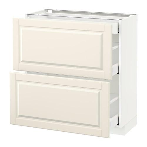 МЕТОД / МАКСИМЕРА Напольный шкаф/2фасада/3ящика - белый, Будбин белый с оттенком, 80x37 см МЕТОД / МАКСИМЕРА Напольный шкаф/2фасада/3ящика - белый, Будбин белый с оттенком, 80x37 см