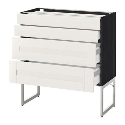 МЕТОД / МАКСИМЕРА Нплн шк 4 фронт/2 низк/2средн ящ - под дерево черный, Сэведаль белый, 80x37x60 см МЕТОД / МАКСИМЕРА Нплн шк 4 фронт/2 низк/2средн ящ - под дерево черный, Сэведаль белый, 80x37x60 см