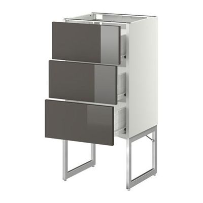 МЕТОД / ФОРВАРА Нплн шк 3 фрнт/3 средн ящика - 40x37x60 см, Рингульт глянцевый серый, белый МЕТОД / ФОРВАРА Нплн шк 3 фрнт/3 средн ящика - 40x37x60 см, Рингульт глянцевый серый, белый