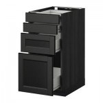 МЕТОД / ФОРВАРА Напольн шкаф 4 фронт панели/4 ящика - 40x60 см, Лаксарби черно-коричневый, под дерево черный МЕТОД / ФОРВАРА Напольн шкаф 4 фронт панели/4 ящика - 40x60 см, Лаксарби черно-коричневый, под дерево черный