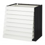 МЕТОД / ФОРВАРА Наполн шкаф 8 фронт/8 низк ящиков - под дерево черный, Воксторп белый, 80x60 см