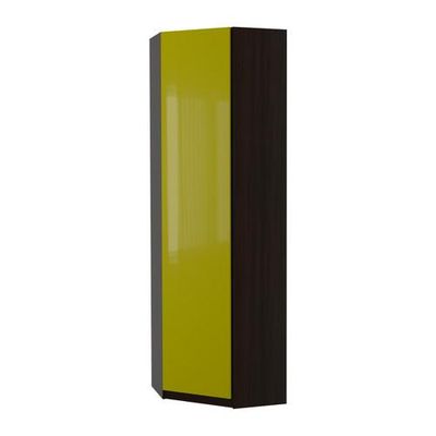 ПАКС Гардероб угловой - Фардаль глянцевый зеленый, черно-коричневый, 73/73x236 см,
