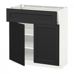 МЕТОД / ФОРВАРА Напольный шкаф+ящик/2дверцы - 80x37 см, Лаксарби черно-коричневый, белый МЕТОД / ФОРВАРА Напольный шкаф+ящик/2дверцы - 80x37 см, Лаксарби черно-коричневый, белый
