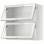 МЕТОД Навесн горизонтал шкаф/2 зерк дверц - белый, Ютис матовое стекло/алюминий, 80x80 см
