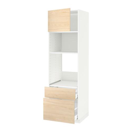 МЕТОД / МАКСИМЕРА Высок шкаф д/духовки/СВЧ/дверца/2ящ - белый, Аскерсунд под светлый ясень, 60x60x200 см МЕТОД / МАКСИМЕРА Высок шкаф д/духовки/СВЧ/дверца/2ящ - белый, Аскерсунд под светлый ясень, 60x60x200 см