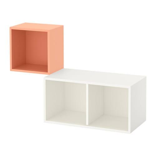 ЭКЕТ Комбинация настенных шкафов - светло-оранжевый/белый