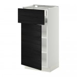 МЕТОД / ФОРВАРА Напольн шкаф двр/фр пнл/плк/2низ ящ - белый, Тингсрид под дерево черный, 40x37 см МЕТОД / ФОРВАРА Напольн шкаф двр/фр пнл/плк/2низ ящ - белый, Тингсрид под дерево черный, 40x37 см