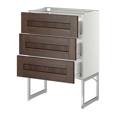 МЕТОД / ФОРВАРА Нплн шк 3 фрнт/3 средн ящика - 60x37x60 см, Эдсерум под дерево коричневый, белый МЕТОД / ФОРВАРА Нплн шк 3 фрнт/3 средн ящика - 60x37x60 см, Эдсерум под дерево коричневый, белый