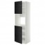 МЕТОД Высок шкаф д/духовки/2дверцы/полки - белый, Тингсрид под дерево черный, 60x60x200 см
