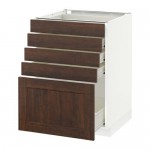 МЕТОД / ФОРВАРА Напольный шкаф с 5 ящиками - белый, Эдсерум под дерево коричневый, 60x60 см МЕТОД / ФОРВАРА Напольный шкаф с 5 ящиками - белый, Эдсерум под дерево коричневый, 60x60 см