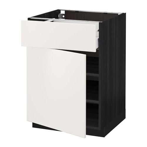 МЕТОД / МАКСИМЕРА Напольный шкаф с ящиком/дверью - под дерево черный, Веддинге белый, 60x60 см МЕТОД / МАКСИМЕРА Напольный шкаф с ящиком/дверью - под дерево черный, Веддинге белый, 60x60 см
