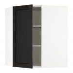 МЕТОД Угловой навесной шкаф с полками - белый, Лерх черная морилка, 68x80 см МЕТОД Угловой навесной шкаф с полками - белый, Лерх черная морилка, 68x80 см