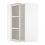 МЕТОД Углов навесн шк с полками/сткл дв - белый, Лерх светло-серый, 68x100 см МЕТОД Углов навесн шк с полками/сткл дв - белый, Лерх светло-серый, 68x100 см