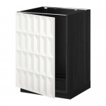 METOD напольный шкаф для раковины черный/Гэррестад белый 60x60 см