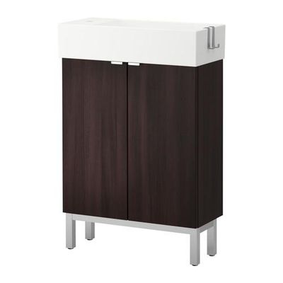 ЛИЛЛОНГЕН Шкаф под раковину с 2 дверц - черно-коричневый, 60x27x93 см ЛИЛЛОНГЕН Шкаф под раковину с 2 дверц - черно-коричневый, 60x27x93 см