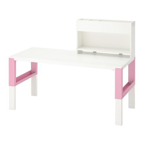 PÅHL стол с дополнительным модулем белый/розовый 128x58 cm PÅHL стол с дополнительным модулем белый/розовый 128x58 cm