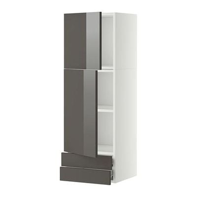МЕТОД / ФОРВАРА Навесной шкаф/2дверцы/2ящика - 40x120 см, Рингульт глянцевый серый, белый МЕТОД / ФОРВАРА Навесной шкаф/2дверцы/2ящика - 40x120 см, Рингульт глянцевый серый, белый