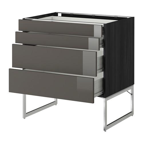 МЕТОД / ФОРВАРА Нплн шк 4 фронт/2 низк/2средн ящ - 80x60x60 см, Рингульт глянцевый серый, под дерево черный МЕТОД / ФОРВАРА Нплн шк 4 фронт/2 низк/2средн ящ - 80x60x60 см, Рингульт глянцевый серый, под дерево черный