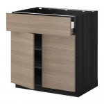 МЕТОД / ФОРВАРА Напол шкаф/полки/ящик/2двери - под дерево черный, Брокхульт под грецкий орех светло-серый МЕТОД / ФОРВАРА Напол шкаф/полки/ящик/2двери - под дерево черный, Брокхульт под грецкий орех светло-серый