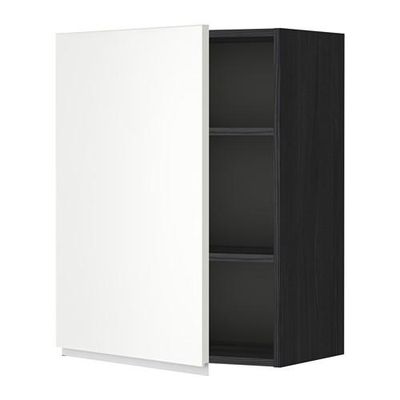 МЕТОД Шкаф навесной с полкой - 60x80 см, Нодста белый/алюминий, под дерево черный МЕТОД Шкаф навесной с полкой - 60x80 см, Нодста белый/алюминий, под дерево черный