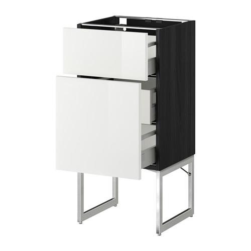 МЕТОД / МАКСИМЕРА Наполн шк 2 фрнт/3 средн ящ - под дерево черный, Рингульт глянцевый белый, 40x37x60 см МЕТОД / МАКСИМЕРА Наполн шк 2 фрнт/3 средн ящ - под дерево черный, Рингульт глянцевый белый, 40x37x60 см