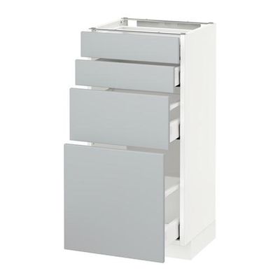 МЕТОД / МАКСИМЕРА Напольн шкаф 4 фронт панели/4 ящика - 40x37 см, Веддинге серый, белый МЕТОД / МАКСИМЕРА Напольн шкаф 4 фронт панели/4 ящика - 40x37 см, Веддинге серый, белый