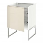 МЕТОД Напольный шкаф с проволочн ящиками - белый, Воксторп глянцевый светло-бежевый, 60x60x60 см МЕТОД Напольный шкаф с проволочн ящиками - белый, Воксторп глянцевый светло-бежевый, 60x60x60 см