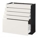 МЕТОД / МАКСИМЕРА Напольный шкаф с 5 ящиками - под дерево черный, Веддинге белый, 80x37 см МЕТОД / МАКСИМЕРА Напольный шкаф с 5 ящиками - под дерево черный, Веддинге белый, 80x37 см
