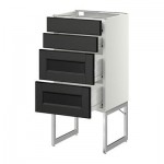 МЕТОД / ФОРВАРА Нплн шк 4 фронт/2 низк/2средн ящ - 40x37x60 см, Лаксарби черно-коричневый, белый МЕТОД / ФОРВАРА Нплн шк 4 фронт/2 низк/2средн ящ - 40x37x60 см, Лаксарби черно-коричневый, белый