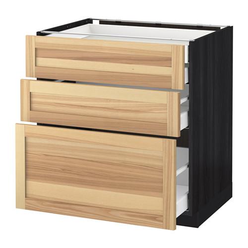 МЕТОД / МАКСИМЕРА Нплн шк 3 фрнт/2нзк/1срд/1вс ящ - под дерево черный, Торхэмн естественный ясень, 80x60 см МЕТОД / МАКСИМЕРА Нплн шк 3 фрнт/2нзк/1срд/1вс ящ - под дерево черный, Торхэмн естественный ясень, 80x60 см