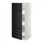 МЕТОД / МАКСИМЕРА Высокий шкаф с ящиками - 60x60x140 см, Тингсрид под дерево черный, белый