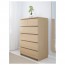 МАЛЬМ Комод с 6 ящиками - дубовый шпон, беленый