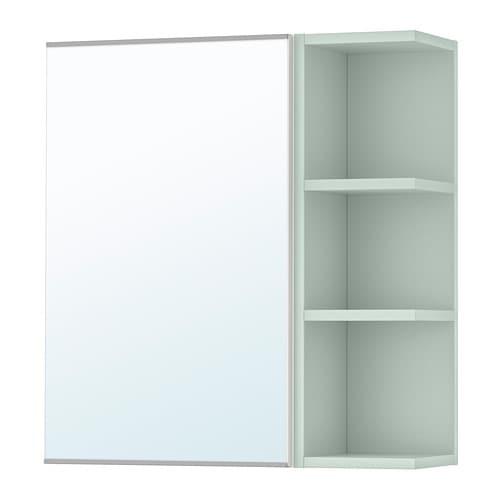 ЛИЛЛОНГЕН Шкафчик зеркальн с 1 дв/1 торц скц - белый/бледно-зеленый