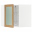 МЕТОД Углов навесн шк с врщ скц/сткл дв - белый, Экестад дуб, 68x60 см