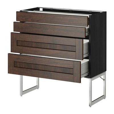 МЕТОД / ФОРВАРА Нплн шк 4 фронт/2 низк/2средн ящ - 80x37x60 см, Эдсерум под дерево коричневый, под дерево черный МЕТОД / ФОРВАРА Нплн шк 4 фронт/2 низк/2средн ящ - 80x37x60 см, Эдсерум под дерево коричневый, под дерево черный