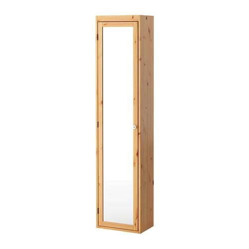 СИЛВЕРОН Высокий шкаф с зеркальной дверцей - светло-коричневый