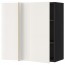 МЕТОД Угловой навесной шкаф с полками - под дерево черный, Веддинге белый, 88x37x80 см
