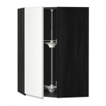 МЕТОД Угл нвсн шкф с вращающ секц - 68x100 см, Нодста белый/алюминий, под дерево черный МЕТОД Угл нвсн шкф с вращающ секц - 68x100 см, Нодста белый/алюминий, под дерево черный