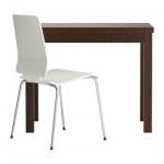 БЬЮРСТА/ГИЛЬБЕРТ Стол и 1 стул - белый/хромированный