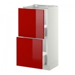 МЕТОД / ФОРВАРА Напольный шкаф с 2 ящиками - 40x37 см, Рингульт глянцевый красный, белый МЕТОД / ФОРВАРА Напольный шкаф с 2 ящиками - 40x37 см, Рингульт глянцевый красный, белый