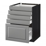 МЕТОД / МАКСИМЕРА Напольный шкаф с 5 ящиками - под дерево черный, Будбин серый, 60x60 см МЕТОД / МАКСИМЕРА Напольный шкаф с 5 ящиками - под дерево черный, Будбин серый, 60x60 см