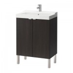 ЛИЛЛОНГЕН / ТЭЛЛЕВИКЕН Шкаф под раковину с 2 дверц - черно-коричневый