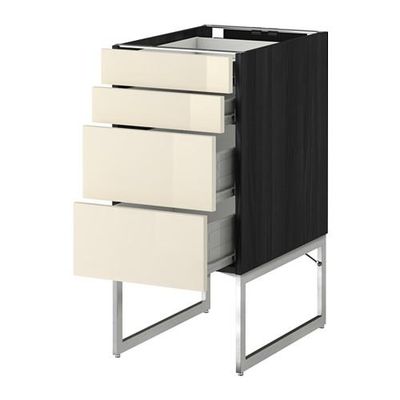 МЕТОД / ФОРВАРА Нплн шк 4 фронт/2 низк/2средн ящ - 40x60x60 см, Рингульт глянцевый кремовый, под дерево черный МЕТОД / ФОРВАРА Нплн шк 4 фронт/2 низк/2средн ящ - 40x60x60 см, Рингульт глянцевый кремовый, под дерево черный