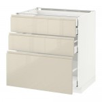 МЕТОД / МАКСИМЕРА Нплн шк 3 фрнт/2нзк/1срд/1вс ящ - белый, Воксторп глянцевый светло-бежевый, 80x60 см МЕТОД / МАКСИМЕРА Нплн шк 3 фрнт/2нзк/1срд/1вс ящ - белый, Воксторп глянцевый светло-бежевый, 80x60 см