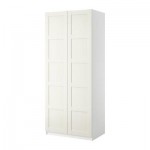 ПАКС Гардероб 2-дверный - Пакс Бергсбу белый, белый, 100x60x201 см, плавно закрывающиеся петли