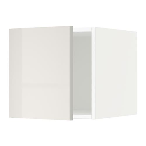 МЕТОД Верхний шкаф - белый, Рингульт глянцевый светло-серый МЕТОД Верхний шкаф - белый, Рингульт глянцевый светло-серый