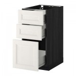 МЕТОД / ФОРВАРА Напольный шкаф с 3 ящиками - 40x60 см, Лаксарби белый, под дерево черный МЕТОД / ФОРВАРА Напольный шкаф с 3 ящиками - 40x60 см, Лаксарби белый, под дерево черный