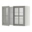 METOD навесной шкаф с полками/2 стекл дв белый/Будбин серый 80x38.9x60 cm
