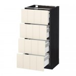 МЕТОД / МАКСИМЕРА Напольн шкаф 4 фронт панели/4 ящика - под дерево черный, Хитарп белый с оттенком, 40x37 см МЕТОД / МАКСИМЕРА Напольн шкаф 4 фронт панели/4 ящика - под дерево черный, Хитарп белый с оттенком, 40x37 см